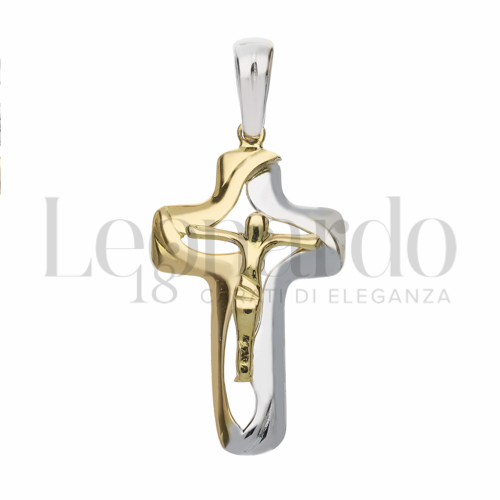 Modello Con Cristo in Oro Giallo e Oro Bianco da 3,5gr.