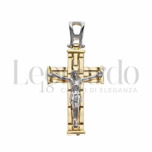 Modello Con Cristo in Oro Giallo e Oro Bianco da 3,1gr.