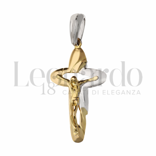 Modello Con Cristo in Oro Giallo e Oro Bianco da 2,7gr.
