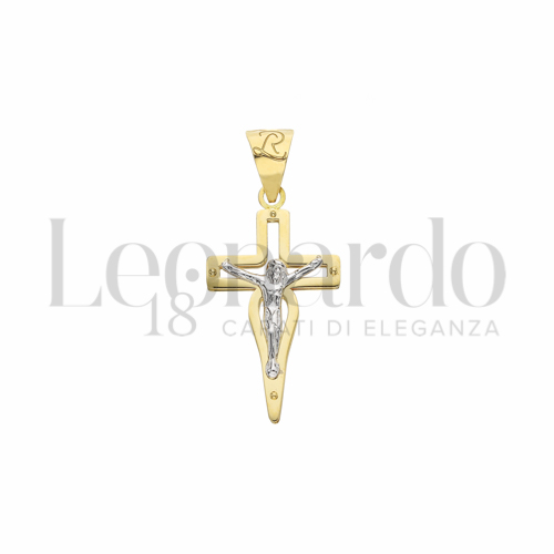 Modello Con Cristo in Oro Giallo e Oro Bianco da 1,9gr.