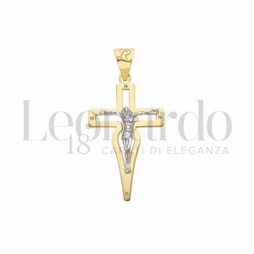 Modello Con Cristo in Oro Giallo e Oro Bianco da 2,5gr.