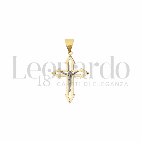 Modello Con Cristo in Oro Giallo e Oro Bianco da 1,3gr.