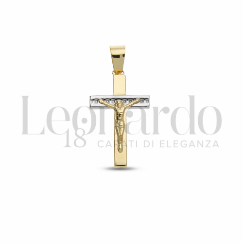 Modello Con Cristo in Oro Giallo e Oro Bianco da 2,8gr.