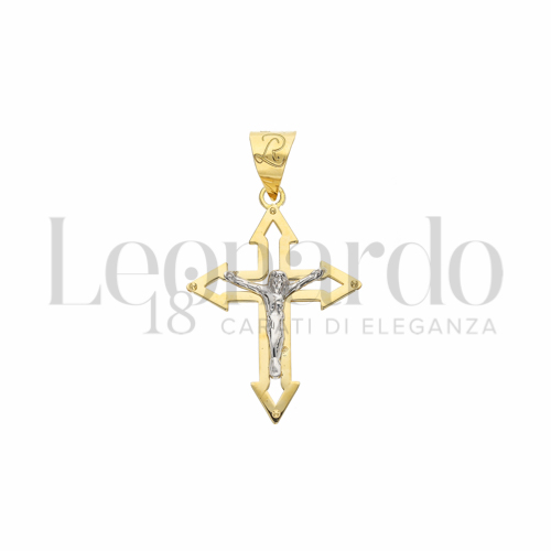 Modello Con Cristo in Oro Giallo e Oro Bianco da 2,2gr.