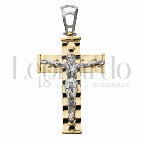 Modello Con Cristo in Oro Giallo e Oro Bianco da 3,2gr.