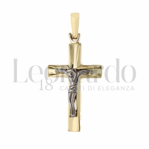 Modello Con Cristo in Oro Giallo e Oro Bianco da 3,1gr.