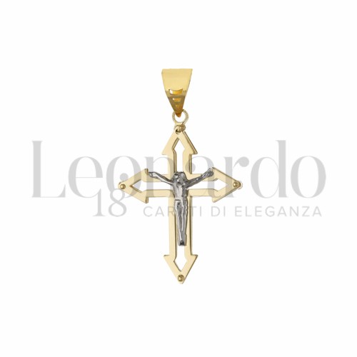 Modello Con Cristo in Oro Giallo e Oro Bianco da 2,7gr.