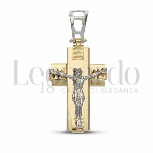 Modello Con Cristo in Oro Giallo e Oro Bianco da 3,8gr.