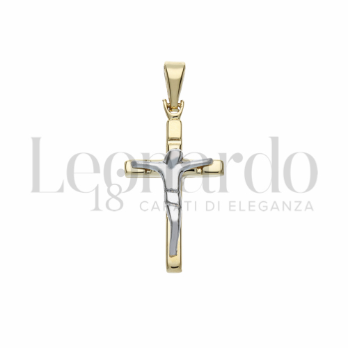 Modello Con Cristo in Oro Giallo e Oro Bianco da 3gr.