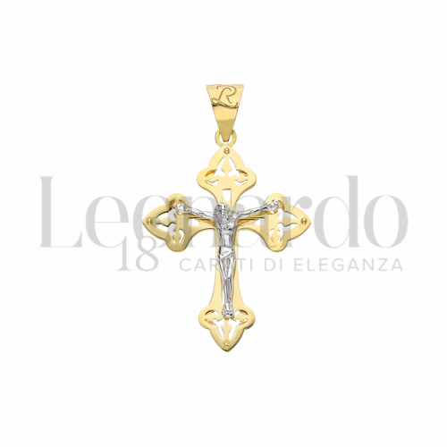 Modello Con Cristo in Oro Giallo e Oro Bianco da 2,7gr.