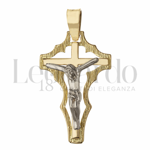 Modello Con Cristo in Oro Giallo e Oro Bianco da 3,4gr.