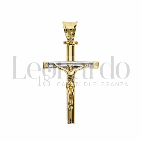 Modello Con Cristo in Oro Giallo e Oro Bianco da 1,9gr.