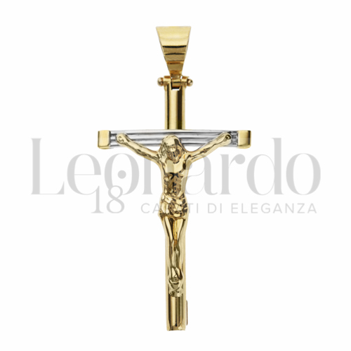 Modello Con Cristo in Oro Giallo e Oro Bianco da 2,3gr.