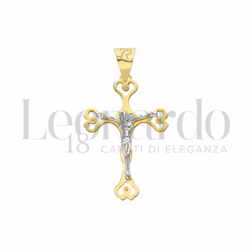 Modello Con Cristo in Oro Giallo e Oro Bianco da 2,3gr.