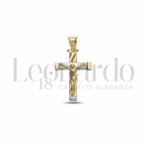 Modello Con Cristo in Oro Giallo e Oro Bianco da 2,3gr.
