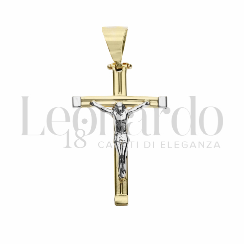 Modello Con Cristo in Oro Giallo e Oro Bianco da 1,9gr.