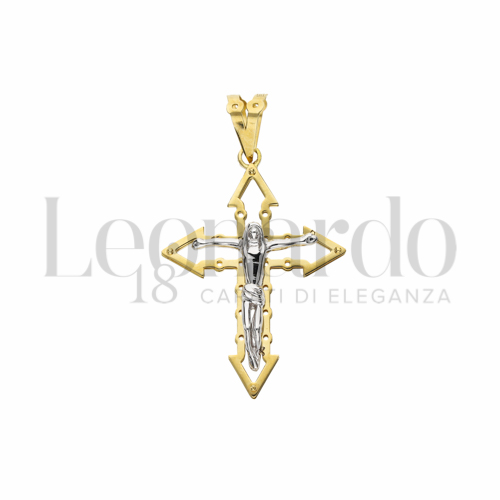 Modello Con Cristo in Oro Giallo e Oro Bianco da 2,5gr.