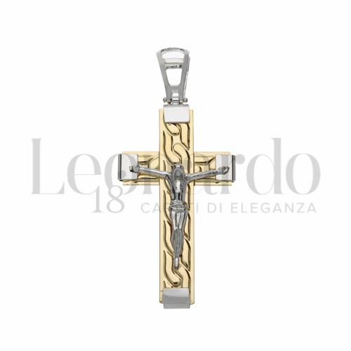 Modello Con Cristo in Oro Giallo e Oro Bianco da 7,3gr.