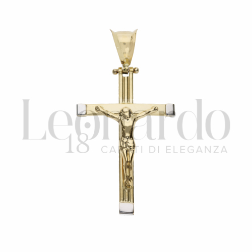 Modello Con Cristo in Oro Giallo e Oro Bianco da 1,9gr.
