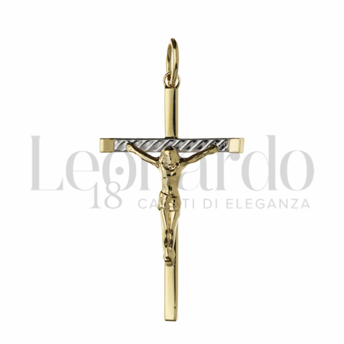 Modello Con Cristo in Oro Giallo e Oro Bianco da 1,5gr.