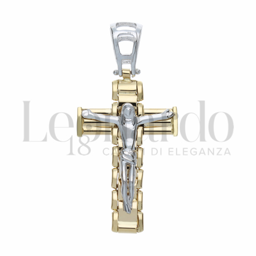 Modello Con Cristo in Oro Giallo e Oro Bianco da 4,3gr.