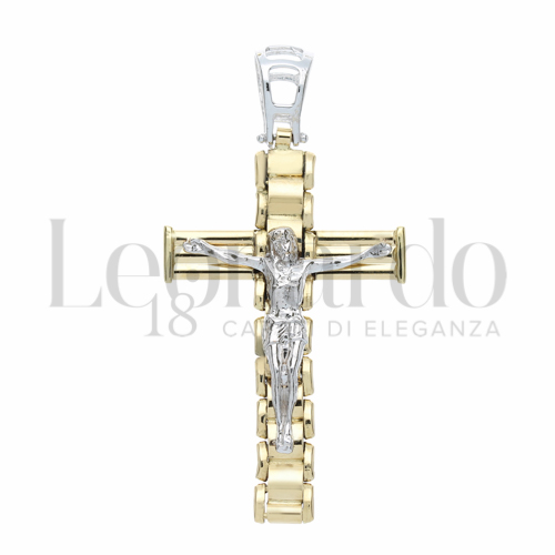 Modello Con Cristo in Oro Giallo e Oro Bianco da 5,2gr.