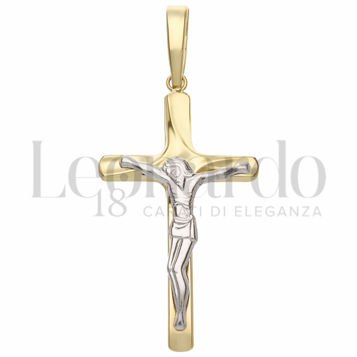 Modello Con Cristo in Oro Giallo e Oro Bianco da 3,6gr.