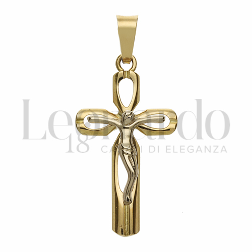 Modello Con Cristo in Oro Giallo e Oro Bianco da 3,9gr.