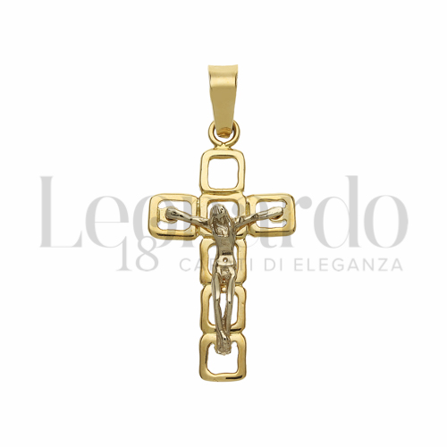 Modello Con Cristo in Oro Giallo e Oro Bianco da 2,7gr.
