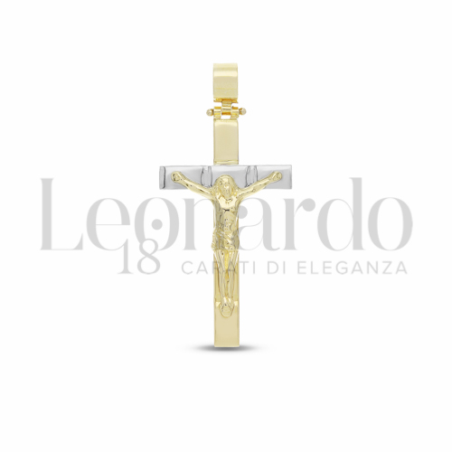 Modello Con Cristo in Oro Giallo e Oro Bianco da 3,3gr.