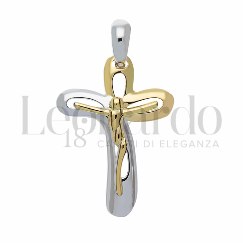 Modello Con Cristo in Oro Giallo e Oro Bianco da 4,3gr.