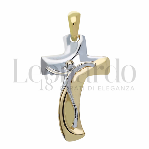 Modello Con Cristo in Oro Giallo e Oro Bianco da 5,2gr.