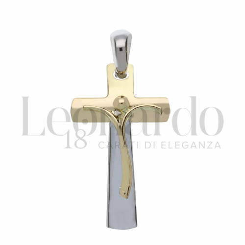 Modello Con Cristo in Oro Giallo e Oro Bianco da 4,5gr.