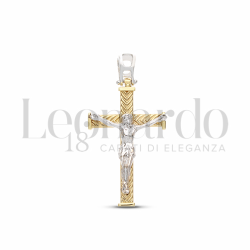 Modello Con Cristo in Oro Giallo e Oro Bianco da 2,1gr.