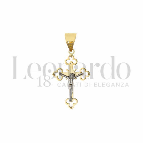 Modello Con Cristo in Oro Giallo e Oro Bianco da 1,9gr.