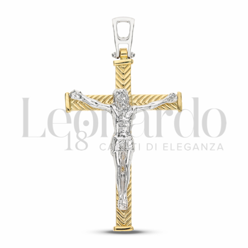 Modello Con Cristo in Oro Giallo e Oro Bianco da 2,4gr.