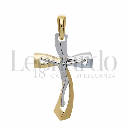 Modello Con Cristo in Oro Giallo e Oro Bianco da 4,3gr.