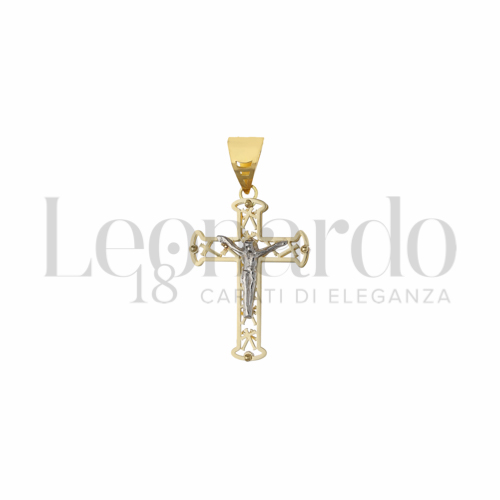 Modello Con Cristo in Oro Giallo e Oro Bianco da 1gr.