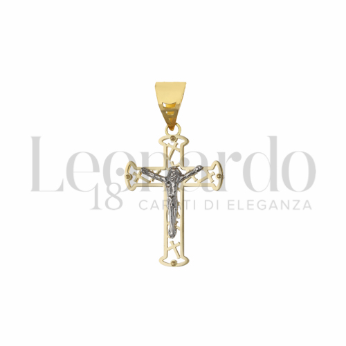 Modello Con Cristo in Oro Giallo e Oro Bianco da 2gr.