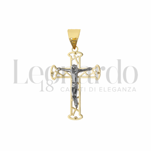 Modello Con Cristo in Oro Giallo e Oro Bianco da 3gr.