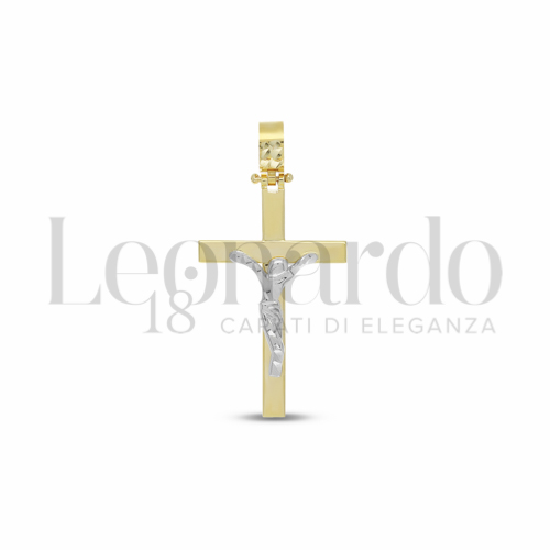 Modello Con Cristo in Oro Giallo e Oro Bianco da 2,3gr.