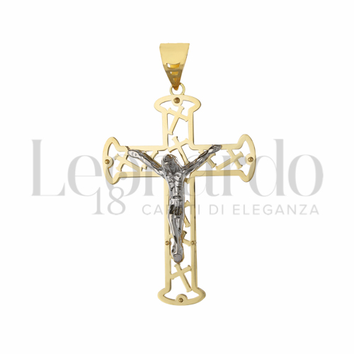 Modello Con Cristo in Oro Giallo e Oro Bianco da 4,6gr.