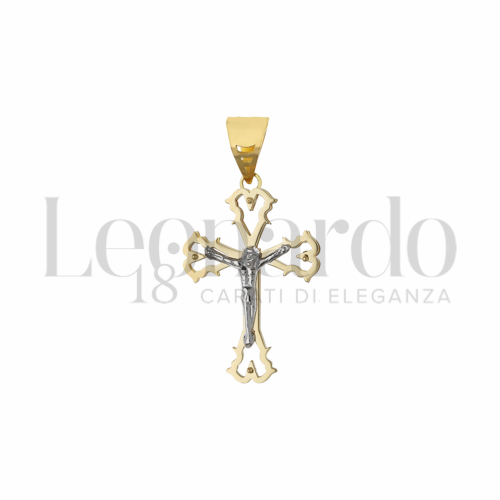 Modello Con Cristo in Oro Giallo e Oro Bianco da 2,3gr.