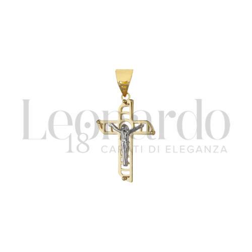 Modello Con Cristo in Oro Giallo e Oro Bianco da 1,1gr.