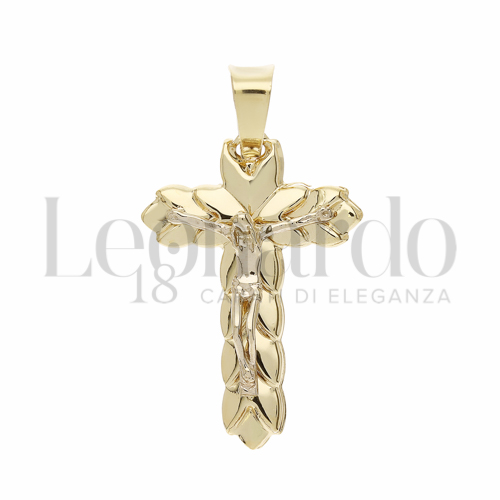 Modello Con Cristo in Oro Giallo e Oro Bianco da 3gr.