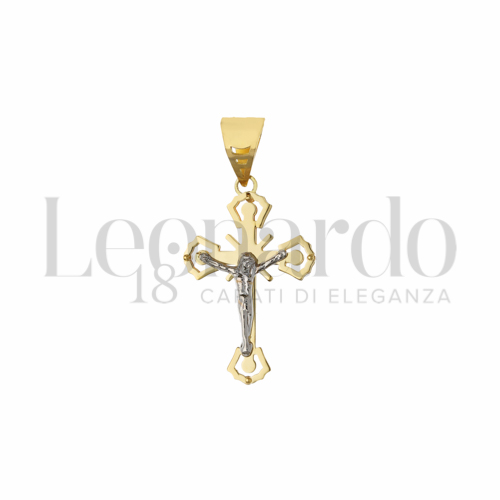Modello Con Cristo in Oro Giallo e Oro Bianco da 2,2gr.