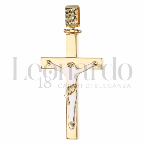 Modello Con Cristo in Oro Giallo e Oro Bianco da 3,1gr.