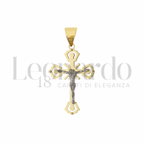 Modello Con Cristo in Oro Giallo e Oro Bianco da 3,5gr.