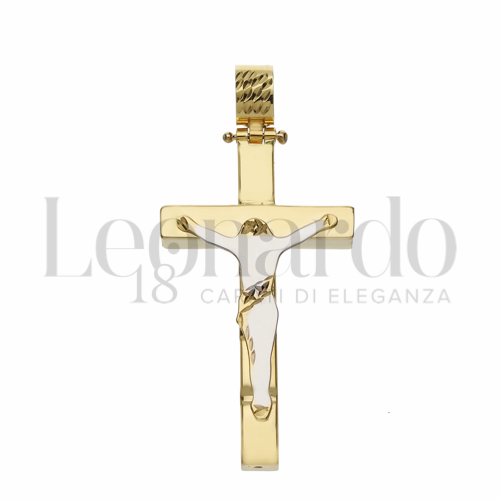 Modello Con Cristo in Oro Giallo e Oro Bianco da 3,4gr.