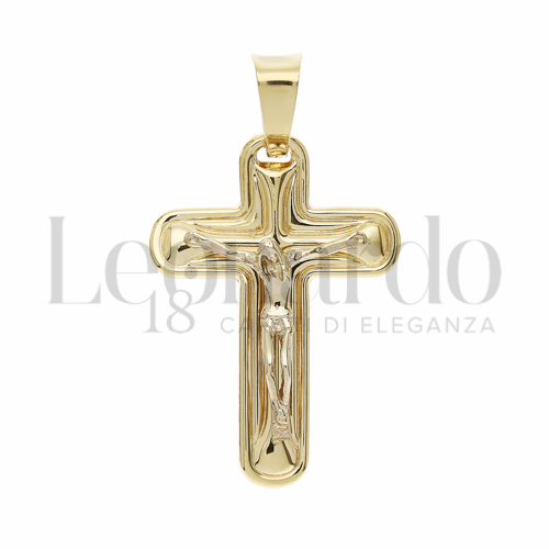 Modello Con Cristo in Oro Giallo e Oro Bianco da 3,4gr.